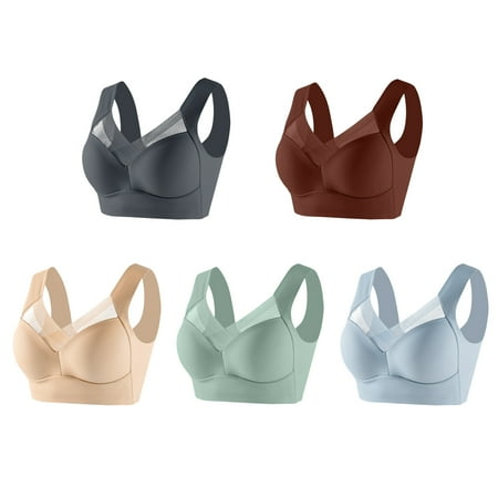 HYSYSB Sports Bras for Women bras for Women wireless Bra seamless Bra sticky Adhesive Vanity Panel Bra Yoga Crop Vest Bras Back Bras Materni Grey bralettes for Women Gray 9 L