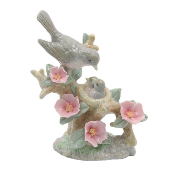 Robin Family With Wild Rose