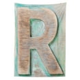 thumbnail image 3 of Ambesonne Letter R Tablecloth Rectangular Table Cover, Alphabet Letterpress R, 52"x70", Mint Green Pale Brown, 3 of 4