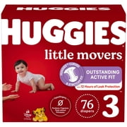 Huggies Little Movers Baby Diapers, Size 3 (16-28 lbs), 76 Count (Select for More)