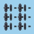 thumbnail image 2 of Black Iron Cabinet Slide Door Latch 3.2" L x 2.2" W Antique Wrought Iron Metal Sliding Latches forCabinet or Window Doors Rust Resistant Locks w/Hardware Renovators Supply Pack of 6, 2 of 3