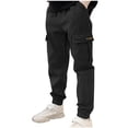 thumbnail image 4 of Ceisia Boys' Solid Cotton Cargo Jogger Pants with Multi-Pocket for Casual & Outdoor Wear Black 10 Years Gifts, 4 of 5
