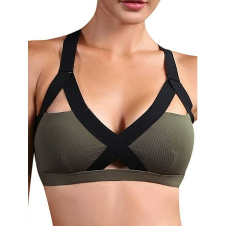 Women's Workout Push Up Yoga Bra Sports Crop Tops Fitness Gym Vest Underwear