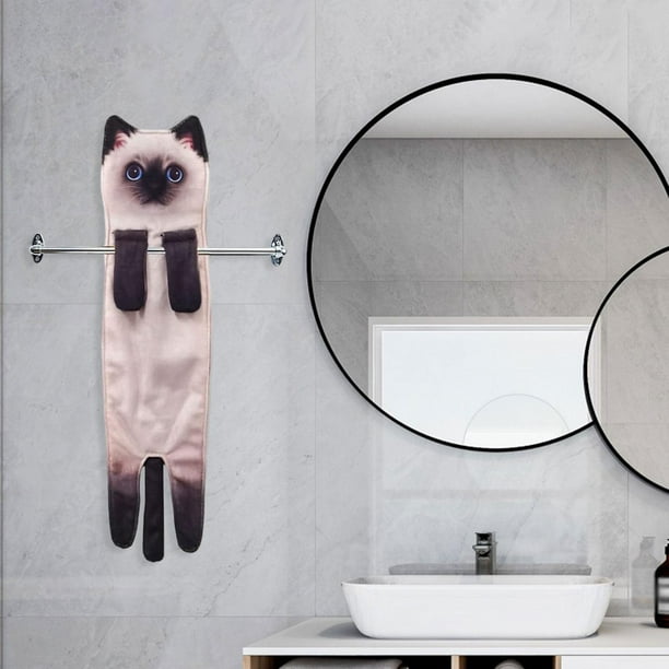 Toallas de Mano Divertidas para Gatos Macarena Toallitas Blanco Negro