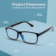 BLUE CUT Blue Light Blocking Glasses for Screen Time, Computer Glasses for Adults, Black/Blue