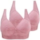 thumbnail image 1 of Puntoco Sujetadores sin aros para mujer Sujetadores de uso diario transpirables con botones en el medio y estampados sin aros de acero para mujer, 1 of 3