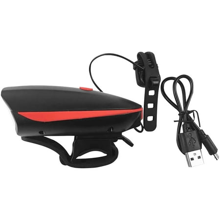 

Machinehome Bike Headlight Bicycle Waterproof Front Lamp 3 Modes Cycling LED Highlight Light with Horn Bell Red