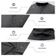 thumbnail image 4 of UDAUDU Mens Long Sleeve Shirt Waffle Casual Button Down Thermal Henley Shirts Lightweight Fall Winter Tshirts Pullover Dark Gray XL, 4 of 8