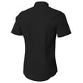 thumbnail image 2 of Hat and Beyond Men's Premium Short Sleeve Dress Shirts Solid Stretch Slim Fit, 2 of 4