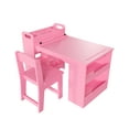 thumbnail image 1 of Multi-Functional Kids Art Table and 2 Chairs Set - Wooden Craft Desk with Large Storage Shelves - Perfect for Drawing, Learning, and Activities - Sturdy Children’s Furniture, 1 of 8