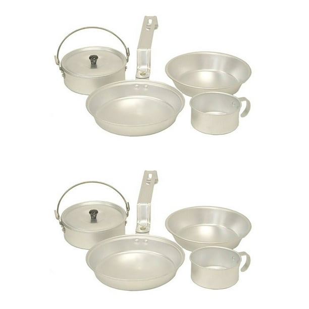(2) COLEMAN Aluminum Camping Mess Kit Cookware Sets Cup, Pan, Pot