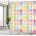 thumbnail image 5 of Ambesonne Cartoon Shower Curtain, Colorful Owl, 69"Wx70"L, Purple Yellow and Pink, 5 of 5