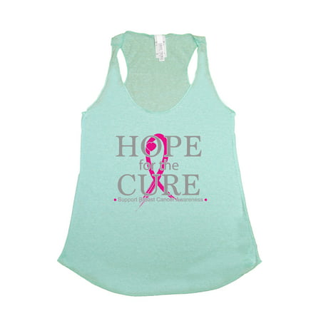 Women's Hope for the Cure Breast Cancer Awareness Tri Blend Tank (Best Tri Suit For Large Breasts)