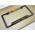 thumbnail image 3 of Vietnam Veteran 3 Service Ribbons - Domed Custom-Made Personalized Narrow (Thin) Top 4 Hole Metal Car License Plate Frame with Free caps - Black (Quantity: 1 Frame), 3 of 7