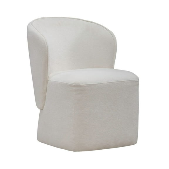 Liberty Furniture Accent Dining Chair with Castors - Rounded Arm - Ivory Upholstry