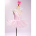 thumbnail image 3 of Doomiva Kids Girls Ballet Tutu Dress Sequin Swan Lake Dance Ballerina Skirted Leotard Gymnastics Camisole Outfits Pink 150, 3 of 7