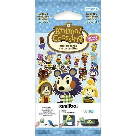 Nintendo Animal Crossing Amiibo Cards Series 3, Plastic, 3 Card Pack