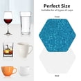 thumbnail image 6 of Naloa Blue Glitter Leather Coasters for Drinks, Durable Drink Coasters 4 Set for Tabletop Protection, Luxurious Home Décor and Housewarming Gift ( {designName})Hexagon, 6 of 6