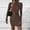 Coffee, variant on Swuxness Women Long Sleeve Knit Sweater Dresses, Women Casual Mini Dresses, Women's Solid Color High Neck Slim Long Sleeve Belted Knee Length Knit Sweater Dress Coffee, S