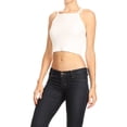 thumbnail image 3 of Womens Casual Vest Stretch Rib Knit Cropped Yoga Sleeveless High Elastic Tank Tops, 3 of 6