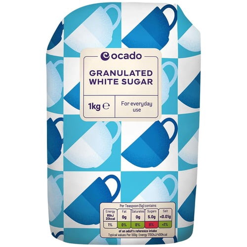Ocado Granulated White Sugar 1kg, British Import (Pack of 2)