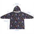 thumbnail image 7 of Dark Blue Christmas Nutcracker Pattern Blanket Hoodies for Kids 6-13YR Oversize Wearable Blanket Hoodies for Boys Girls Teens, 7 of 7
