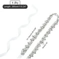 thumbnail image 3 of 110inch Rhinestone Bridal Belt Crystal Bridal Sash White Exquisite Wedding Bridal Belts Ribbon with Brass Rhinestone Beads for Brides and Bridesmaid Dress, 3 of 7