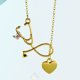 thumbnail image 2 of Collar con colgante de estetoscopio con forma de corazón, joyería para mujeres y niñas, regalo de San Valentín (dorado), 2 of 6