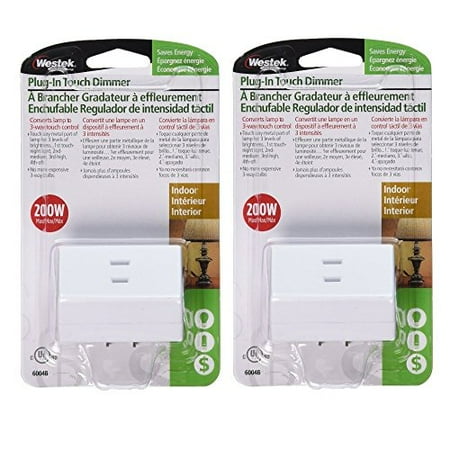Westek Touch Lamp Control Dimmer Switch, 2 Pack - Small Plug-In Device