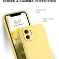 thumbnail image 3 of iPhone 12 Case, iPhone 12 Silicone Case, Liquid Silicone Case with Full Camera Lens Protection Microfiber Lining Shockproof Protective Phone Cases Cover for iPhone 12 6.1 inch, Yellow, 3 of 16