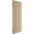 thumbnail image 4 of Ekena Millwork 16 1/2"W x 28"H Rustic Three Board Joined Board-n-Batten Rough Cedar Faux Wood Shutters (Per Pair), Primed Tan, 4 of 11