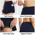 thumbnail image 4 of BALEAF Women's 15" Tennis Golf Skirt High Waisted Athletic Sports Casual Active Skorts with Shorts 3 Pockets Navy XL, 4 of 6