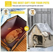 Aivituvin Insulated Dog House with Insulated Liner, Anti-Chewing Iron Frame 41.4 Large Outdoor Dog Kennel for Winter, Weatherproof