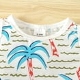 thumbnail image 5 of LNMQLPDBS Toddler Boy Sets Tropical Botanical Print Summer Vest and Shorts Sets Unisex Baby Cute Beach Outfits Girls' Short Sets Kids Casual Soft Tank Top Shorts Sets Light Blue 12-18 Months, 5 of 9