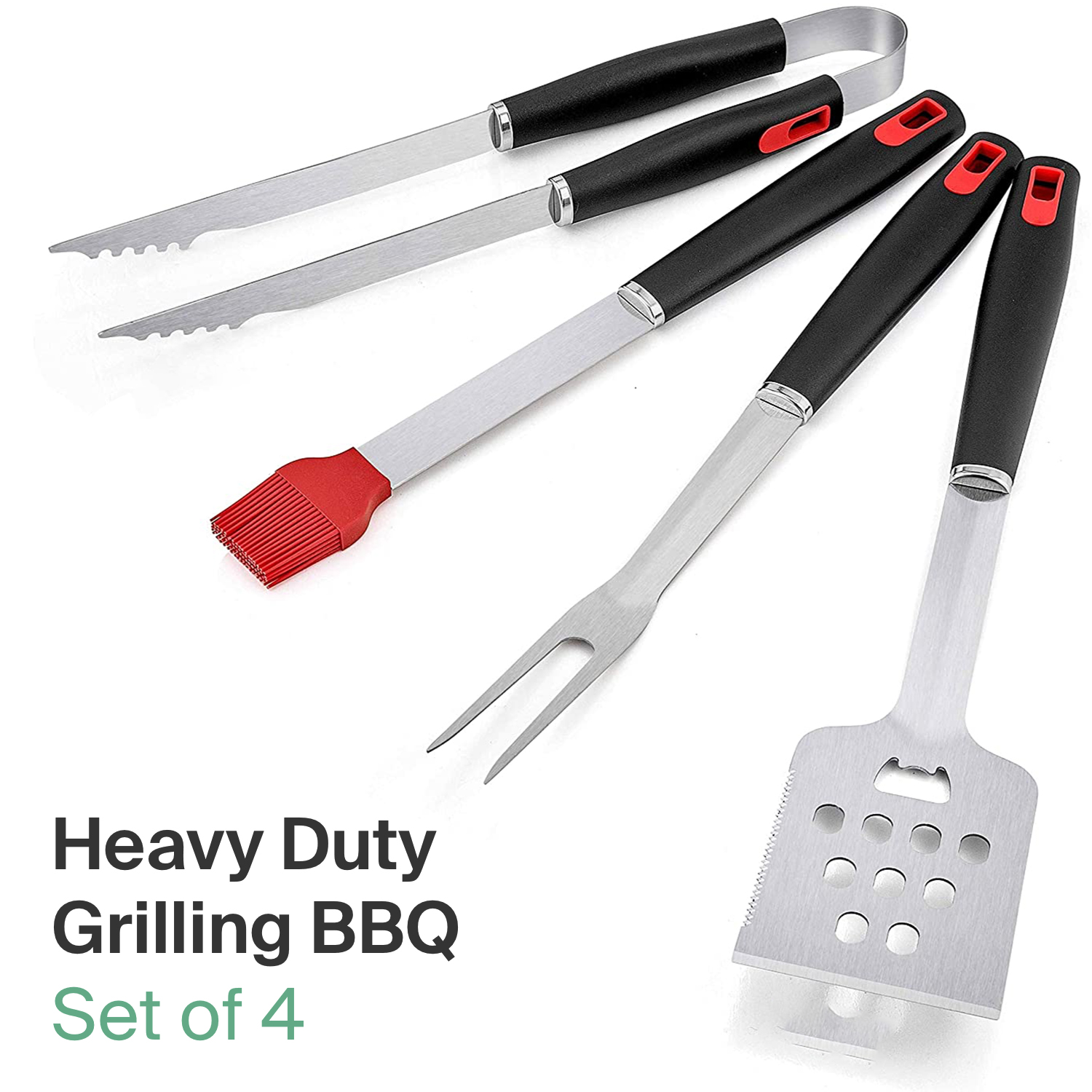 4 Piece BBQ Tool Set for Outdoor Barbecue Grilling (4 Piece Set) - image 3 of 9