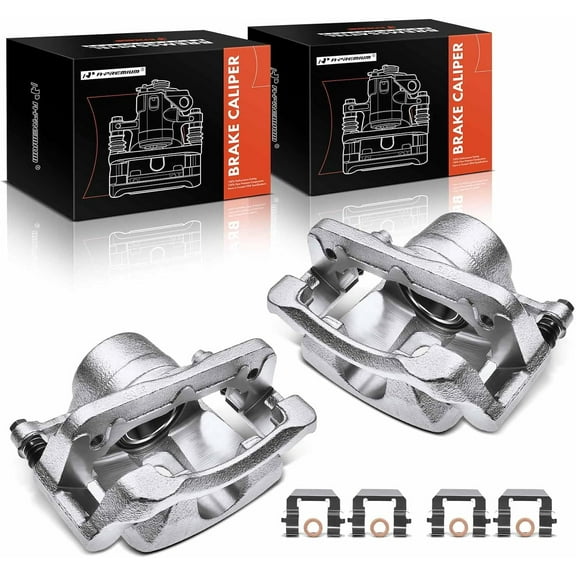 A-Premium Disc Brake Caliper Assembly with Bracket Compatible with Honda Pilot 2003-2008 Front Left and Right 2-PC