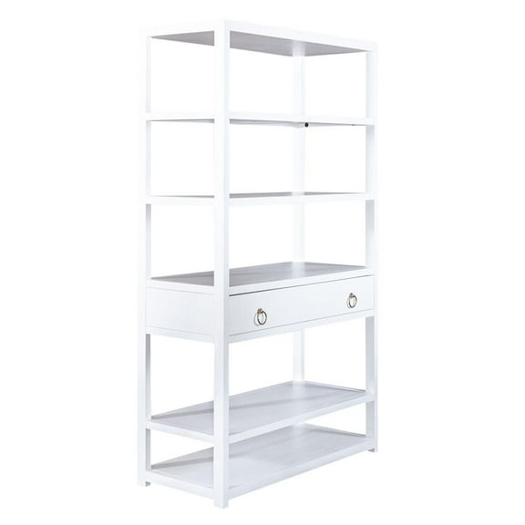 East End Wood Accent Bookcase in White