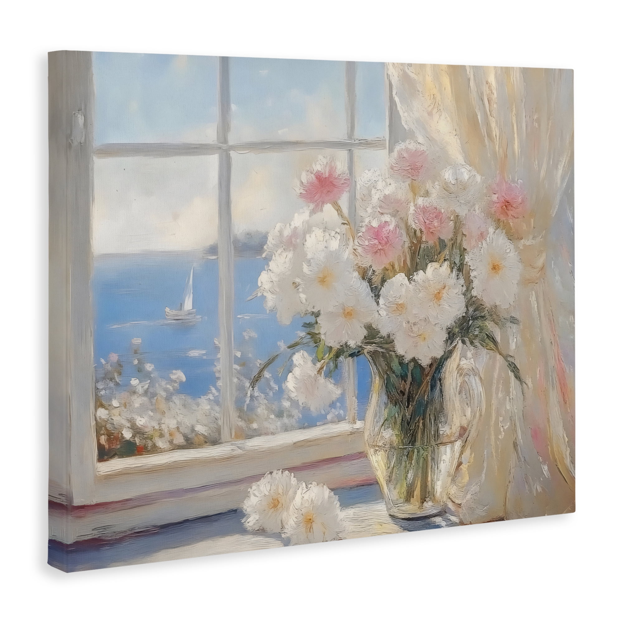 Stupell Industries Coastal View Floral Window Bouquet Canvas Wall Art, design by LSR Design Studio
