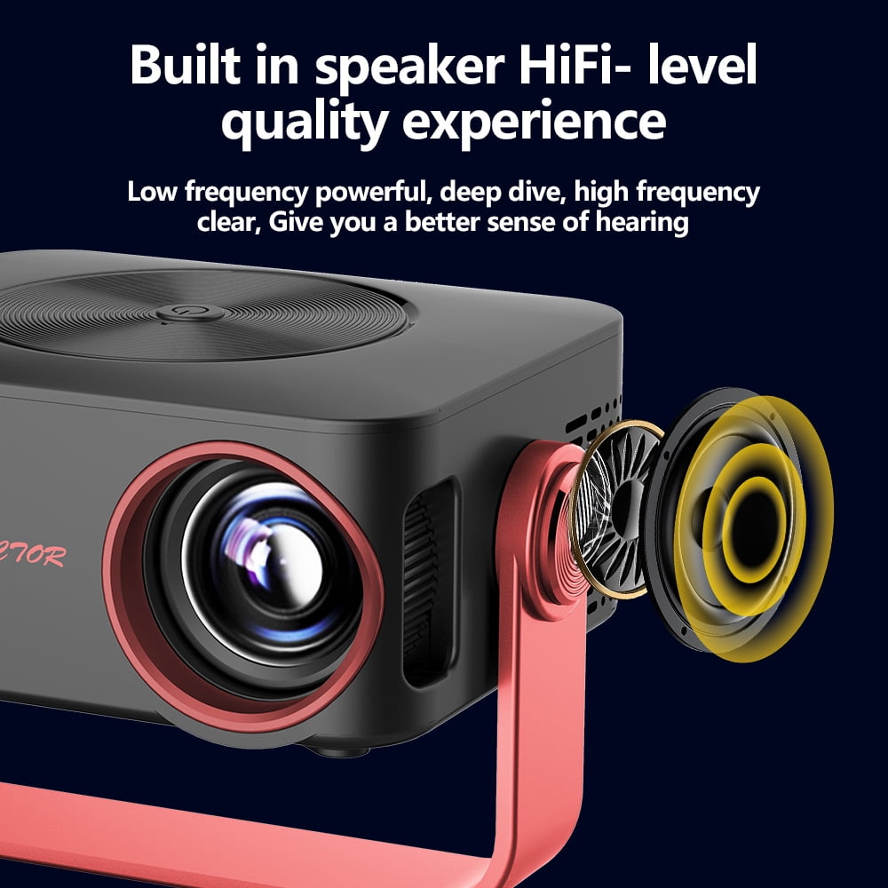 Mini Projector with WiFi , Native 1080P Projector , Projectors for Outdoor Movies Home Theater Built-in Speaker Android11 Dual WiFi6 Allwinner 1080p Compatible with iPhone/Android/PS4/Laptop