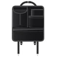 thumbnail image 1 of Protector de asiento trasero de coche, almacenamiento para viajes, alfombrilla resistente de cuero PU para patadas de coche. negro, 1 of 7