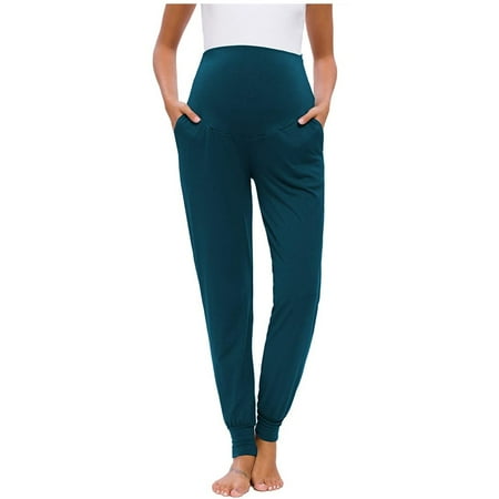 

NIUREDLTD Womens Maternity Solid Color Casual Pants Stretchy Comfortable Lounge Pants