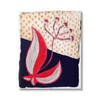 Stupell Industries Abstract Boho Flower Botanical & Floral Painting Gallery Wrapped Canvas Art Print Wall Art, 16 x 20
