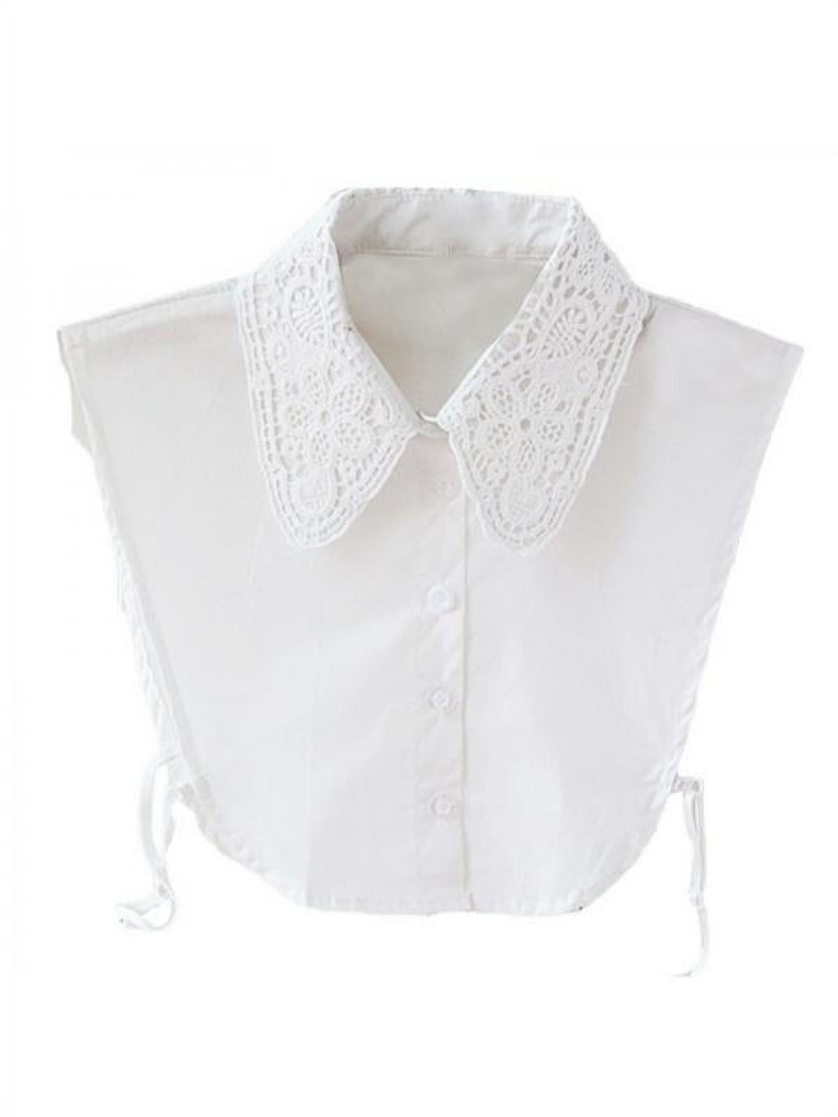 Women False Collar Half Shirt Fake Blouse Ladies Peter Pan Detachable Collar Bib 