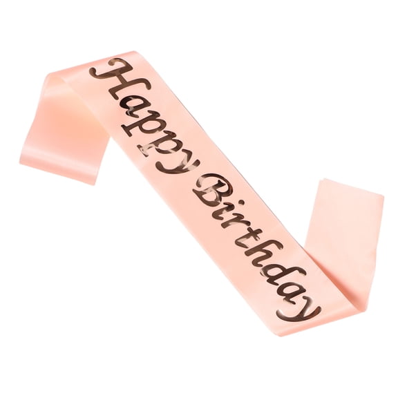 ETEREAUTY Golden Foil Birthday Sash Pink Adjustable Fit for Birthday Parties