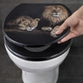 thumbnail image 4 of 18-Inch Black Elongated Toilet Seat With Lion And Lioness Print, 4 of 6