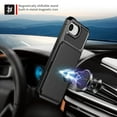 thumbnail image 4 of Allytechgroup Rugged Case for iPhone 16e Support Magnetic Car Mount, Premium PU Leather Flip Card Cash Holder Pocket Shockproof Anti-Fall Back Case for iPhone 16e, Black, 4 of 5