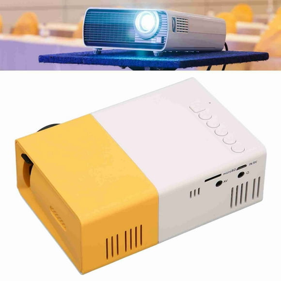 Mini Proyector Portátil, Proyector de Interfaz Multimedia HD 1080P Con USB, AV, Ranura para Tarjeta, 200 lm, Altavoces Integros para Cine en Casa, Vijes, Camping
