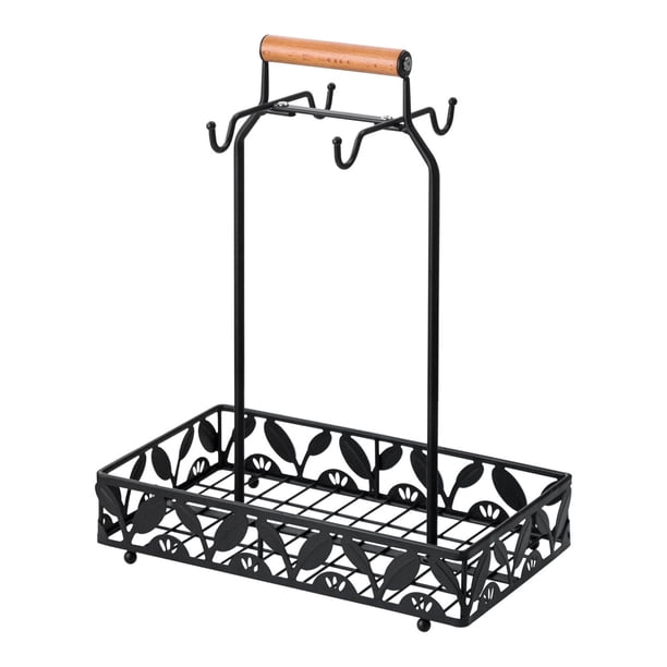Soporte para tazas de café para encimera con ganchos, expositor metálico, árbol para tazas de café Cuadrado