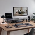 thumbnail image 2 of Dual-Monitor-Stand-Riser-For-Desk Adjustable Length 32-40 Inch，Large Desktop Computer Monitor Riser For 2 Screens，Desk Shelf Organizer Riser Stand For Computer/Laptop/PC/Printer/TV Black, 2 of 4