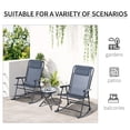 thumbnail image 3 of 3-Piece Outdoor Rocking Bistro Set in Grey / Water-Resistant Steel, Good for Yard, 3 of 5